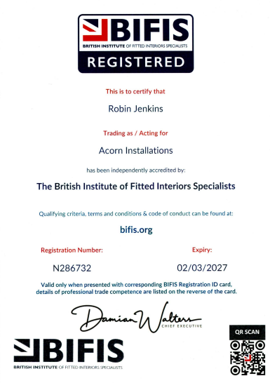 Acorn Installations BIFIS Certificate