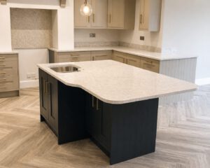 Modern minimalist kitchen with island